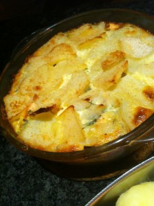Laxpudding med kokt potatis
